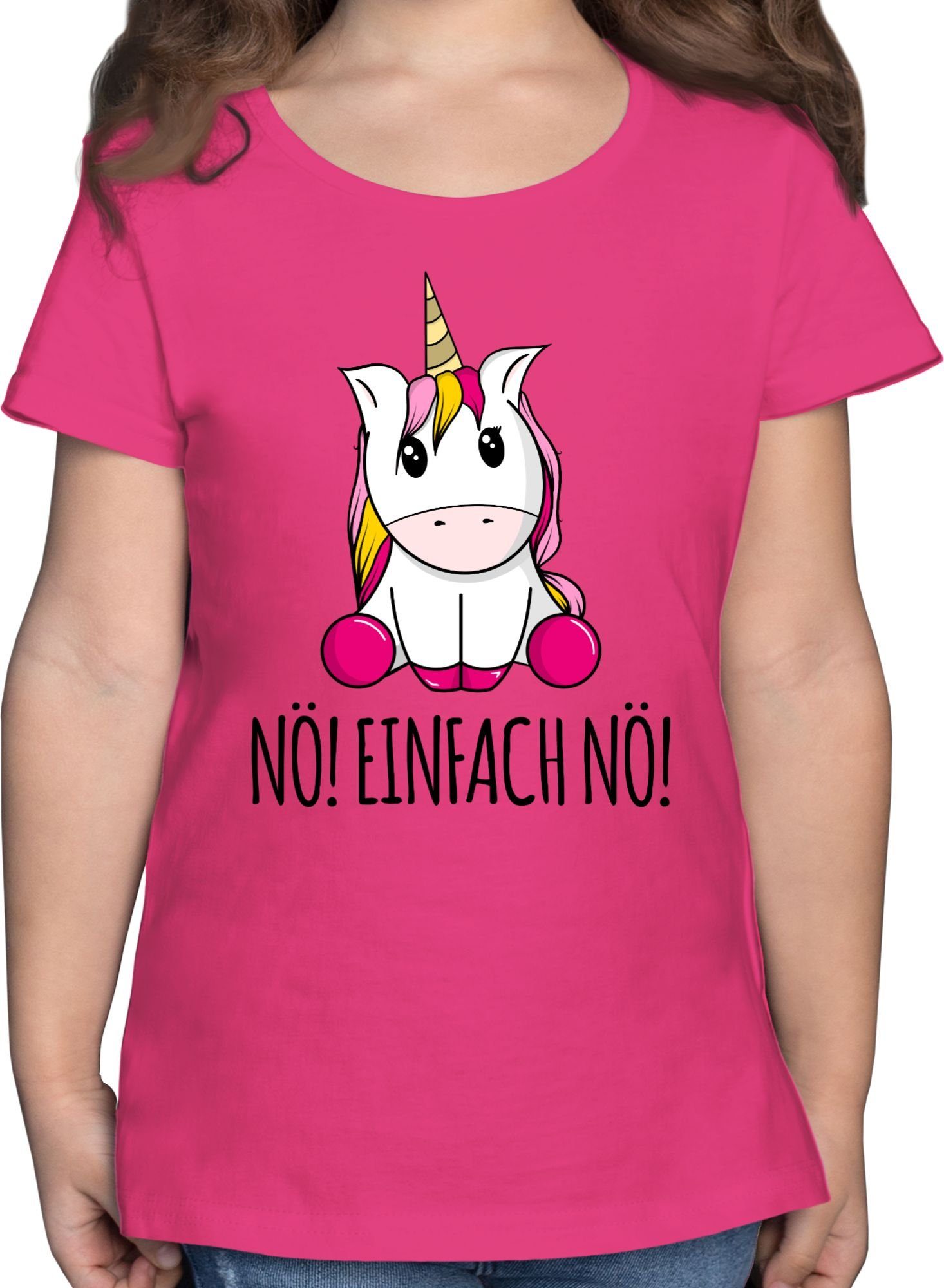 Shirtracer TShirt Nö! Einfach Nö! Einhorn Unicorn Lustig Bevor Du